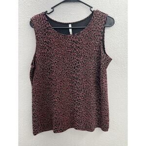 Womens White Stag Sleeveless Animal Print Tank Top Blouse Size Medium